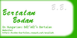 bertalan bodan business card